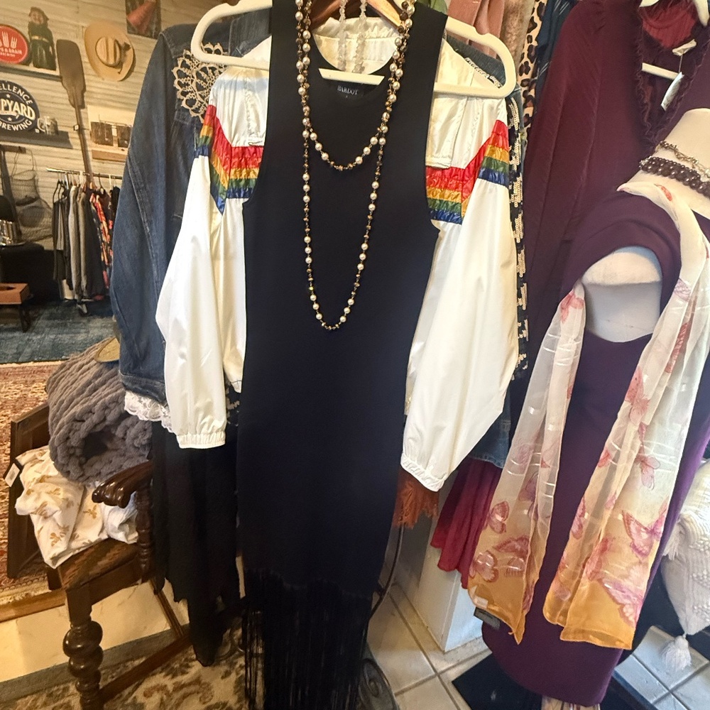 Bardot Fringe Dress